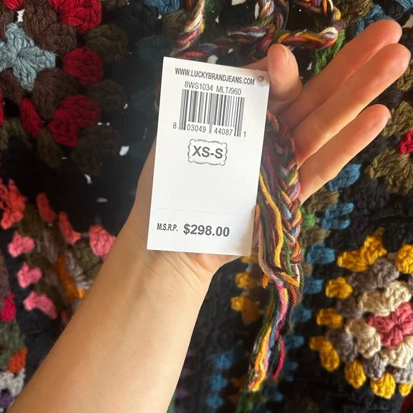 NWT Lucky Brand Crocheted Long Sweater - Picture 3 of 8